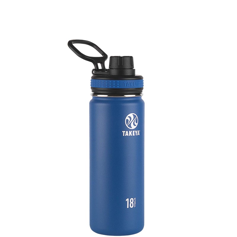 Takeya Originals 18 oz Vacuum Insulated Stainless Steel Water Bottle - Leakproof & BPA-Free Spout Lid - Keeps Drinks Cold 24 Hrs/Hot 12 Hrs - Double-Wall Design - Ideal for Active Lifestyles, Navy - Image 1